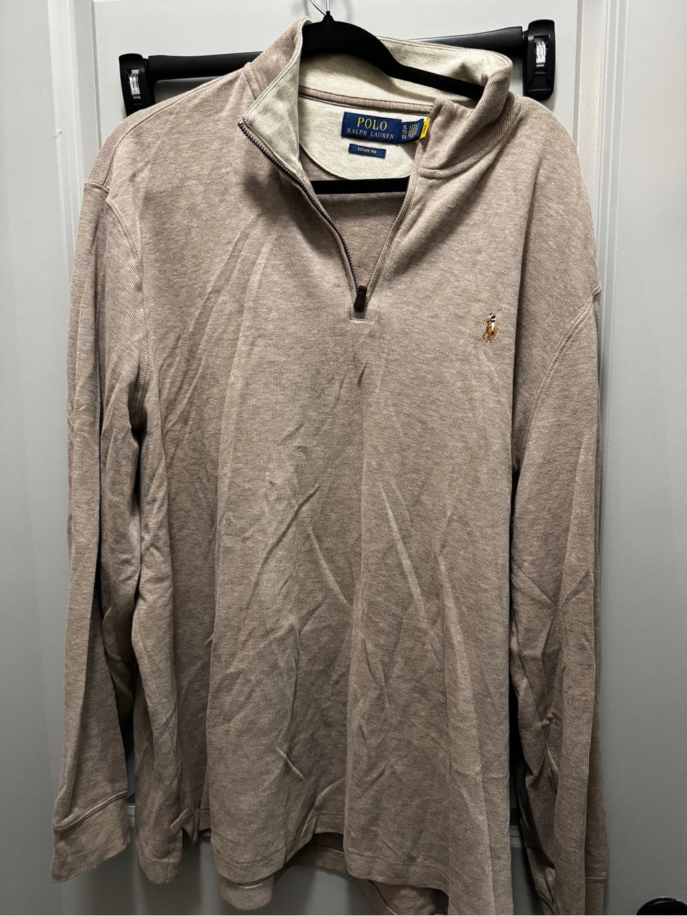Ralph Lauren Beige/Tan Quarter-Zip Sweater